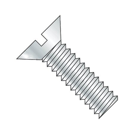 Newport Fasteners #10-24 x 3 in Slotted Flat Machine Screw, Zinc Plated Steel, 100 PK 534042-100